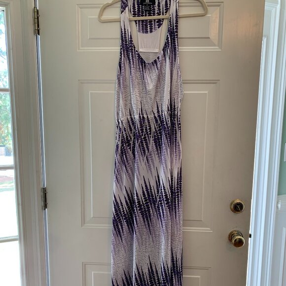 IB Diffusion 2X Purple Black and White T Tank Maxi Dress - Picture 1 of 7